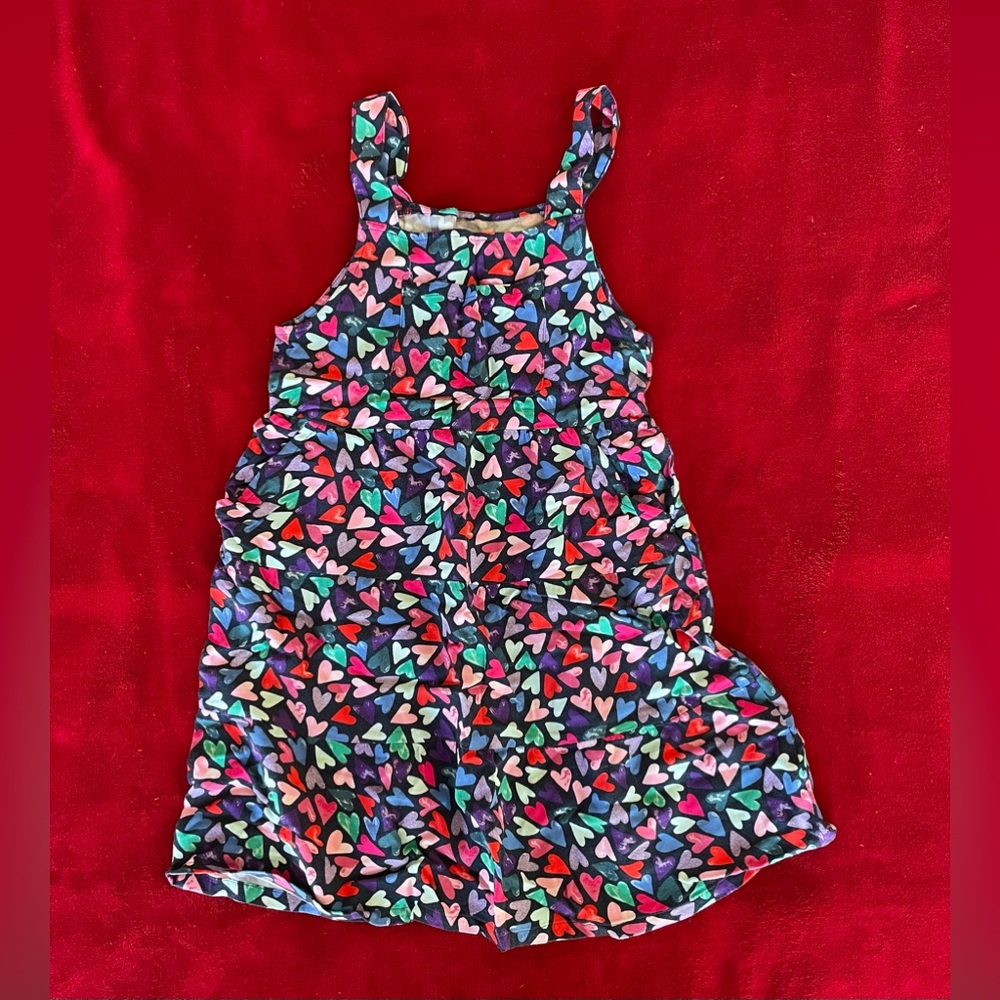 Wonder Nation Girl's Sleeveless Multicolor Hearts Side Pockets Pullover Dress M